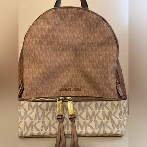Authentic Michael Kors, backpack purse, pink, and white excellent condition